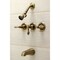 Kingston Brass KB233ACLAB Three-Handle Tub and Shower Faucet, Antique Brass KB233ACLAB - alternate 3